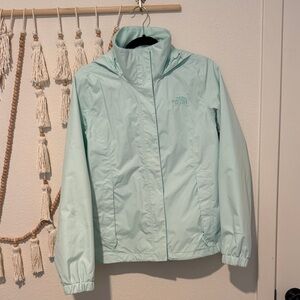 The North Face Tiffany blue rain jacket/ wind breaker size small